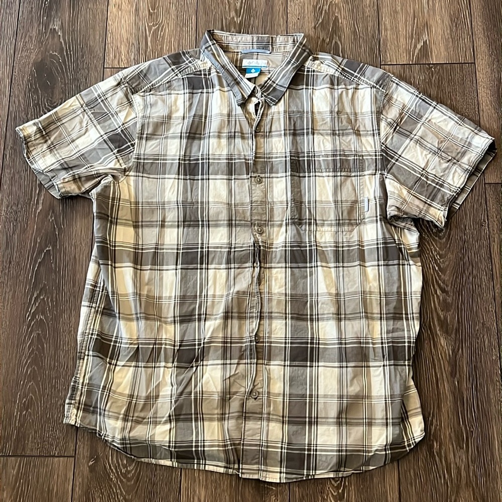 Columbia Plaid Short Sleeve Button Up Shirt Mens Size XXL - Picture 1 of 7